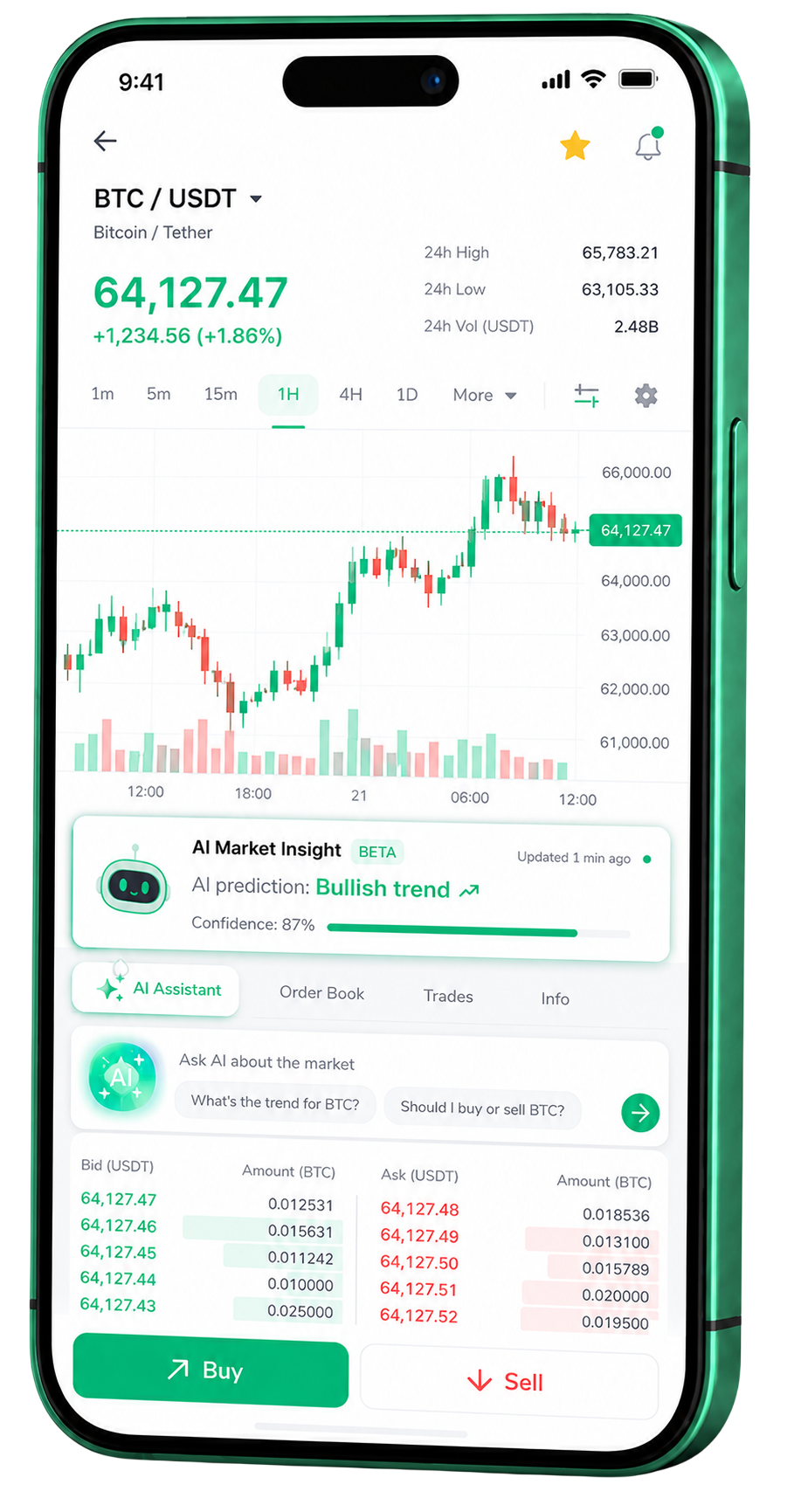 App móvil de trading Profitesa Fondos funcionando en un smartphone